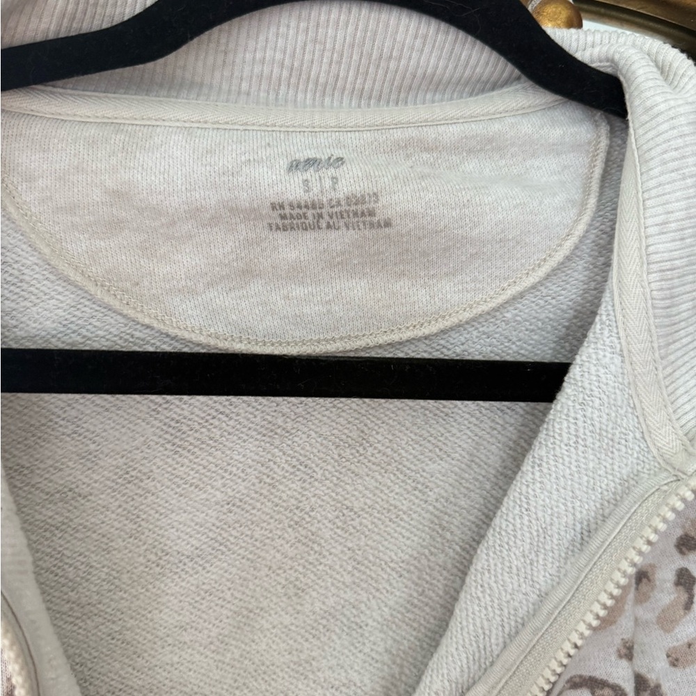 Aerie Leopard Print Quarter-Zip Pullover - Picture 2 of 4